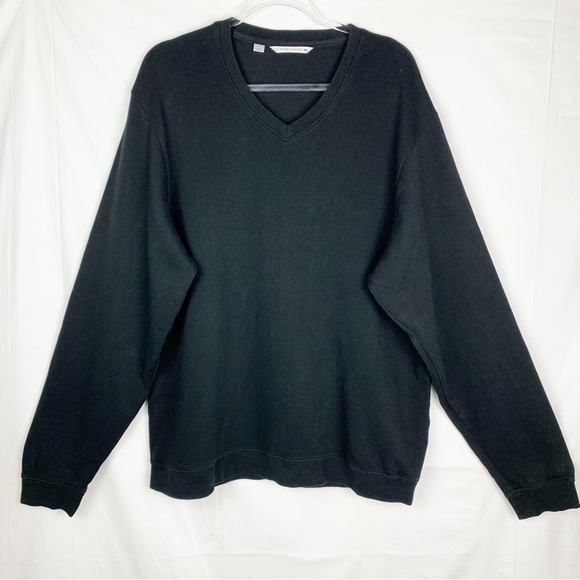 Cutter & Buck Pima Cotton V-Neck Black Pullover Sweater size XL - Picture 1 of 8